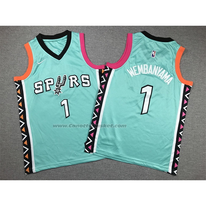Maglia Bambino San Antonio Spurs Victor Wembanyama #1 Citta 2022-23 Verde